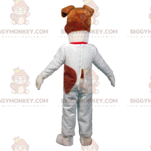 Kostým maskota velkého bílého a hnědého psa BIGGYMONKEY™.
