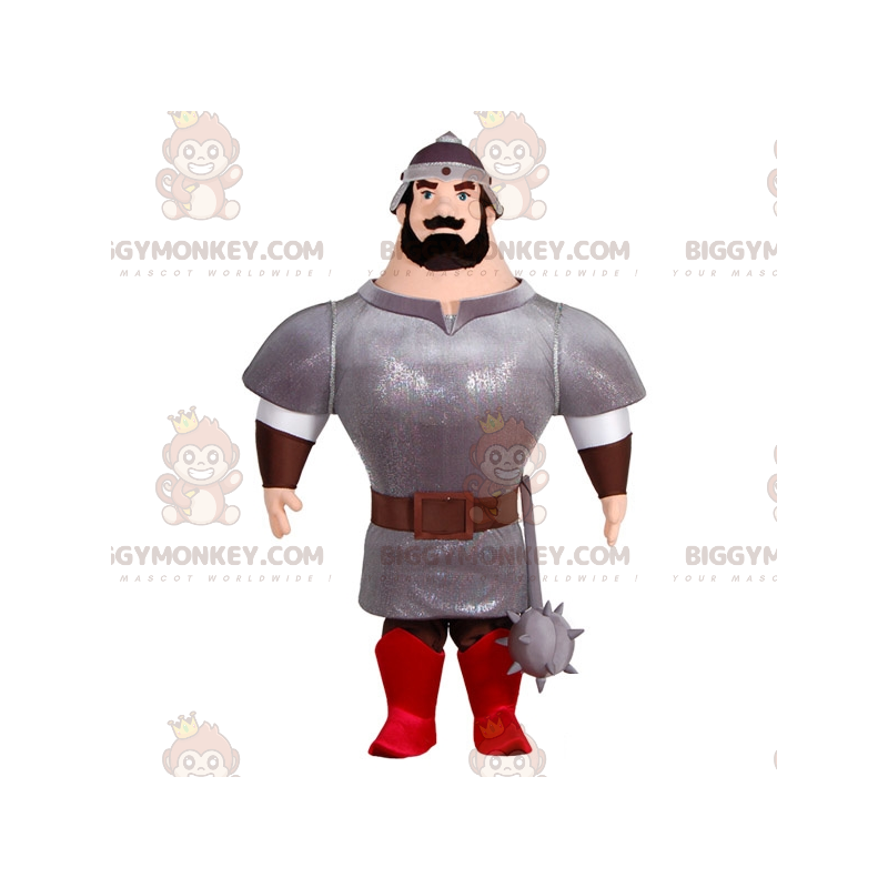 BIGGYMONKEY™ mascot costume of very muscular knight with armor BIGGYMONKEY™ mascot costume of very muscular knight with armor