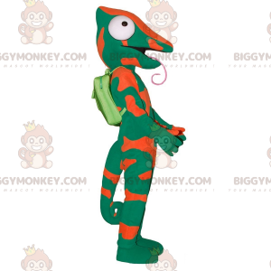 Στολή μασκότ Big Tongue Green and Orange Chameleon BIGGYMONKEY™