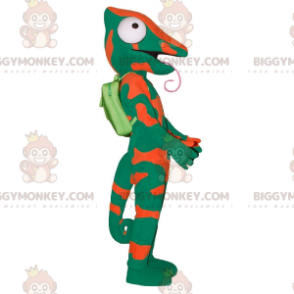Big Tongue Grøn og Orange Kamæleon BIGGYMONKEY™ maskotkostume - Uklassificerede maskoter - BIGGYMONKEY_06858 - BiggyMonkey.com