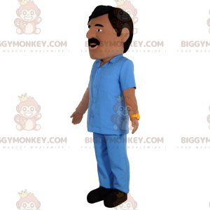 BIGGYMONKEY™ Mascot Costume of Mustachioed Tan Man Dressed in