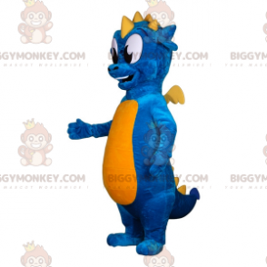 Blue and Yellow Dragon BIGGYMONKEY™ Mascot Costume. Colorful