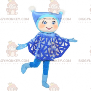 Fato de mascote BIGGYMONKEY™ de menina vestida de azul com