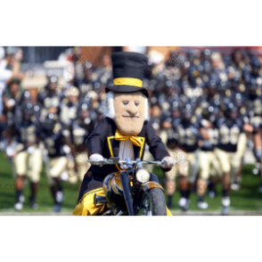 BIGGYMONKEY™ Mascot Costume of Man in Black Suit with Top Hat –
