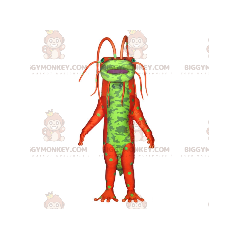 Costume da mascotte mostro insetto verde e arancione Costume da mascotte mostro insetto verde e arancione