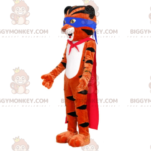 Πορτοκαλί και μαύρη στολή μασκότ BIGGYMONKEY™ με κεφαλόδεσμο