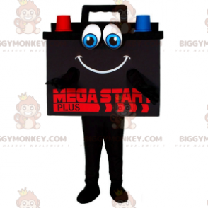 Costume da mascotte BIGGYMONKEY™ della batteria dell'auto