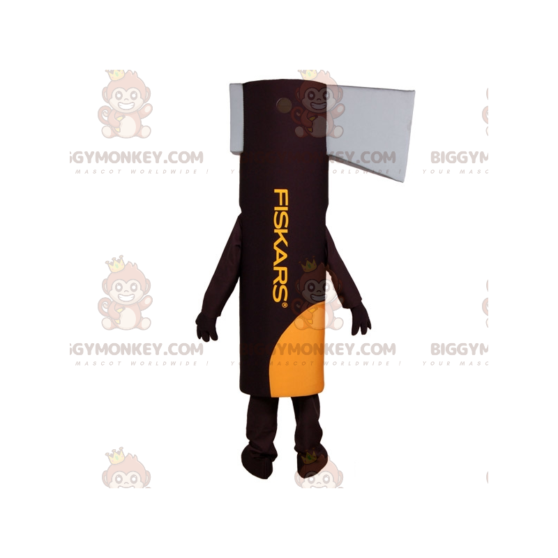 Costume de mascotte BIGGYMONKEY™ de hache géante marron et Costume de mascotte BIGGYMONKEY™ de hache géante marron et