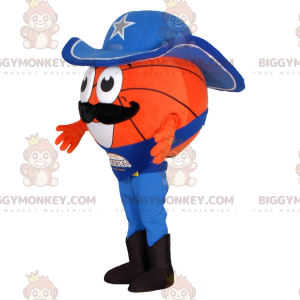 Basketbal BIGGYMONKEY™ mascottekostuum verkleed als cowboy -