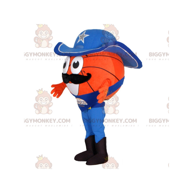 Basketball BIGGYMONKEY™ Mascot Costume Dressed As A Cowboy – Basketball BIGGYMONKEY™ Mascot Costume Dressed As A Cowboy –