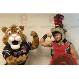 Costume de mascotte BIGGYMONKEY™ de tigre marron et blanc en