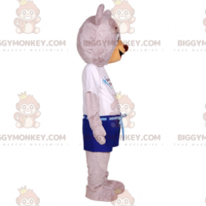 Big Grey Στολή μασκότ Teddy BIGGYMONKEY™ ντυμένη με καλοκαιρινή στολή - Μασκότ αρκούδας - BIGGYMONKEY_06879 - BiggyMonkey.com