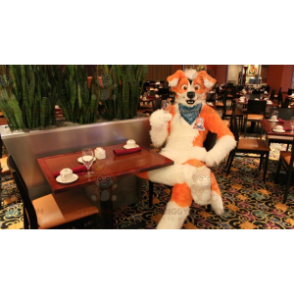 Orange and White Dog BIGGYMONKEY™ Mascot Costume –
