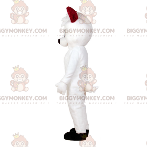Blauäugige weiße Katze BIGGYMONKEY™ Maskottchenkostüm. Weißer
