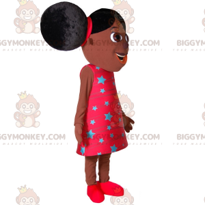 African girl BIGGYMONKEY™ mascot costume with two big quilts -