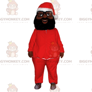 BIGGYMONKEY™ Mascot Costume Tan Man Dress As Santa Claus.