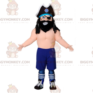 Pirate BIGGYMONKEY™ Mascot Costume with Big Hat and Eye Patch -
