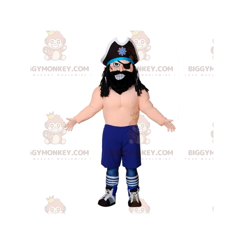 Pirate BIGGYMONKEY™ Mascot Costume with Big Hat and Eye Patch – Pirate BIGGYMONKEY™ Mascot Costume with Big Hat and Eye Patch –