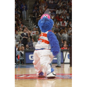 All Hairy Blue and Pink Bird BIGGYMONKEY™ Mascot Costume -