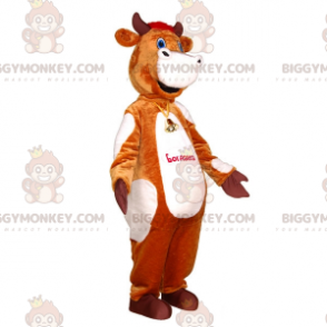 Realistische grappige bruine en witte koe BIGGYMONKEY™ mascottekostuum - Koe mascottes - BIGGYMONKEY_06893 - BiggyMonkey.com