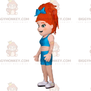 BIGGYMONKEY™ Mascot Costume Muscular Girl With Red Hair In