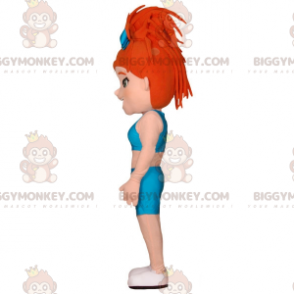  BIGGYMONKEY™ Costume da mascotte Ragazza muscolosa con capelli rossi in abbigliamento sportivo - BiggyMonkey.com