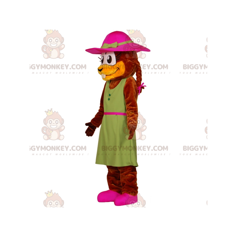 Beaver BIGGYMONKEY™ Costume da mascotte vestito con abito con Beaver BIGGYMONKEY™ Costume da mascotte vestito con abito con