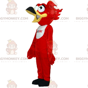 Rot-weißer Vogel BIGGYMONKEY™ Maskottchen-Kostüm. Geier