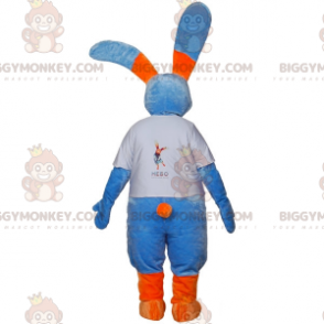 Traje de mascote BIGGYMONKEY™ Coelho grande azul e laranja com