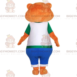 Oranssi Teddy BIGGYMONKEY™ maskottiasu. Orange Bear BIGGYMONKEY™ maskottiasu - Karhun maskotti - BiggyMonkey.com