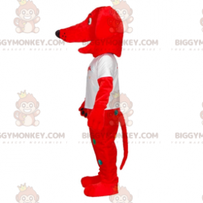 Red Dog BIGGYMONKEY™ Maskottchen-Kostüm mit bunten Punkten -