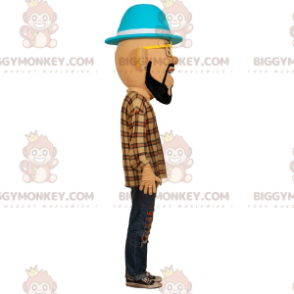 Bearded Man BIGGYMONKEY™ maskotkostume med briller og hat - Mænds maskoter - BIGGYMONKEY_06918 - BiggyMonkey.com
