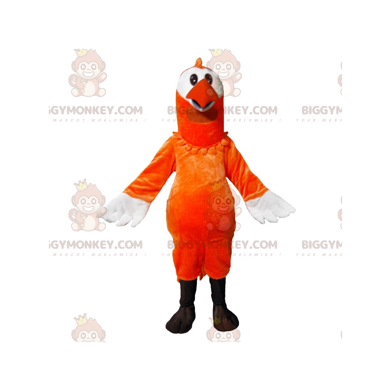 Orange-weißer Vogel BIGGYMONKEY™ Maskottchen-Kostüm - Orange-weißer Vogel BIGGYMONKEY™ Maskottchen-Kostüm -