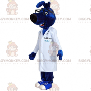 Disfraz de mascota Blue Dog BIGGYMONKEY™ con bata de médico -