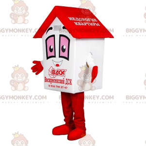 Giant White and Red BIGGYMONKEY™ Mascot Costume. Hut