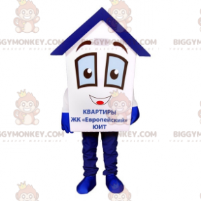 Heel schattig en grappig wit en blauw huis BIGGYMONKEY™