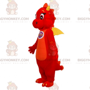 Cute and Endearing Red and Yellow Dragon BIGGYMONKEY™ Mascot