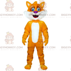 Orange och gul katt BIGGYMONKEY™ maskotdräkt. Fox BIGGYMONKEY™