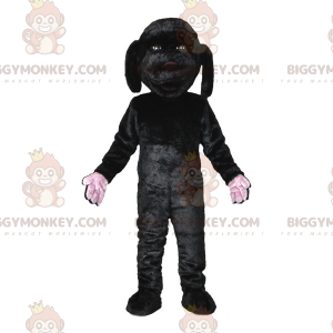 Soft and cute black dog BIGGYMONKEY™ mascot costume. dog