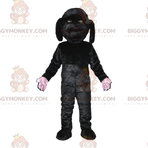 Μαλακή και χαριτωμένη στολή μασκότ BIGGYMONKEY™ μαύρου σκύλου.