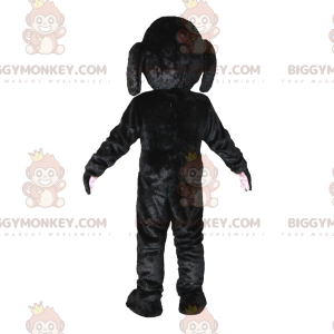 Soft and cute black dog BIGGYMONKEY™ mascot costume. dog