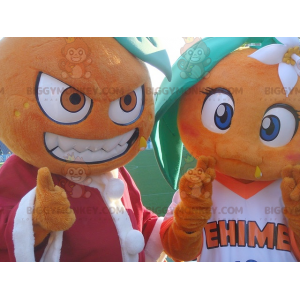 2 gigantiske oransje BIGGYMONKEY™s maskot - Frukt maskot - BIGGYMONKEY_0836 - BiggyMonkey.com