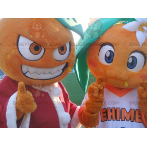 2 gigantiske oransje BIGGYMONKEY™s maskot - Frukt maskot - BIGGYMONKEY_0836 - BiggyMonkey.com