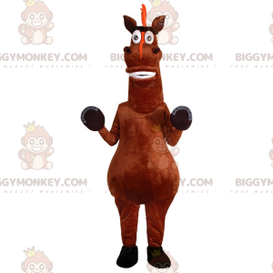 Velmi zábavný kostým maskota hnědého koně BIGGYMONKEY™. kostým