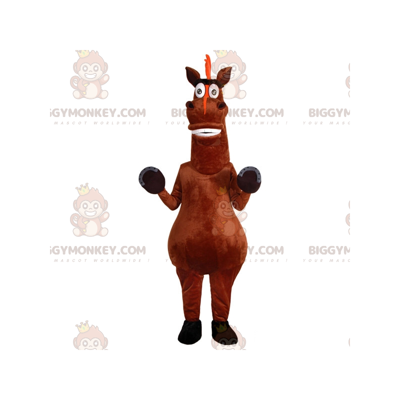 Muy divertido disfraz de mascota caballo marrón BIGGYMONKEY™. Muy divertido disfraz de mascota caballo marrón BIGGYMONKEY™.