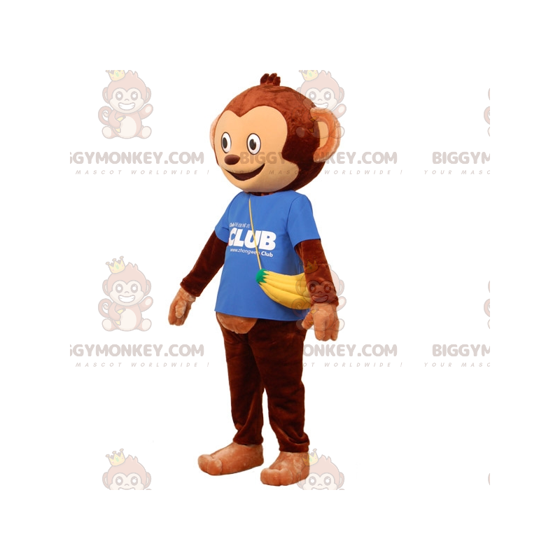 Brown Monkey BIGGYMONKEY™ Mascot Costume with Banana Bag – Brown Monkey BIGGYMONKEY™ Mascot Costume with Banana Bag –