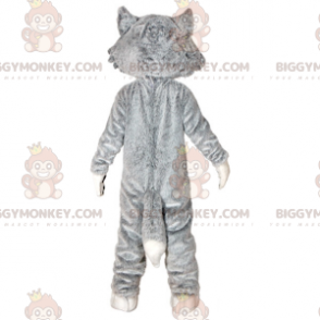 Kostým maskota Šedého a bílého vlka BIGGYMONKEY™. Kostým