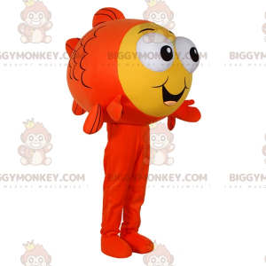 Orange og gul fisk BIGGYMONKEY™ maskotkostume med Googly Eyes -