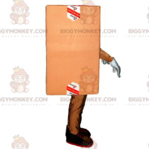Smilende brun leveringspakke pap BIGGYMONKEY™ maskotkostume - Uklassificerede maskoter - BIGGYMONKEY_06945 - BiggyMonkey.com