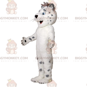 BIGGYMONKEY™ Cute Soft And Furry White And Gray Tiger Mascot
